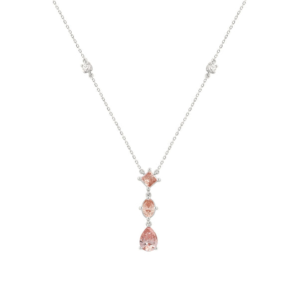 Pink Oval Blush Necklace | Diavlia