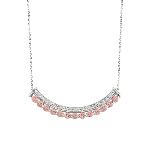 Blush Necklace in White Gold (Round Cut) | Diavlia