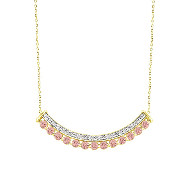 Blush Necklace in Yellow Gold (Round Cut) | Diavlia