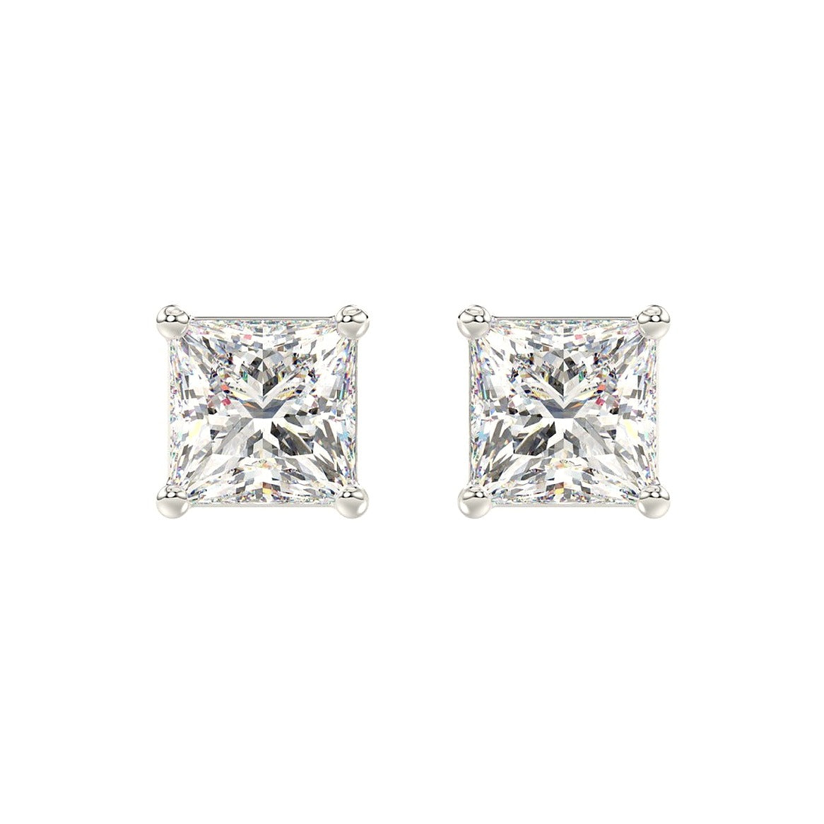 Princess Solitaire Earrings | Diavlia
