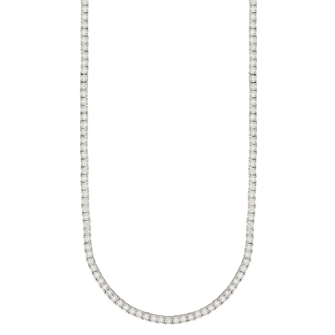 Diamond Necklace in White Gold (Round Cut) | Diavlia