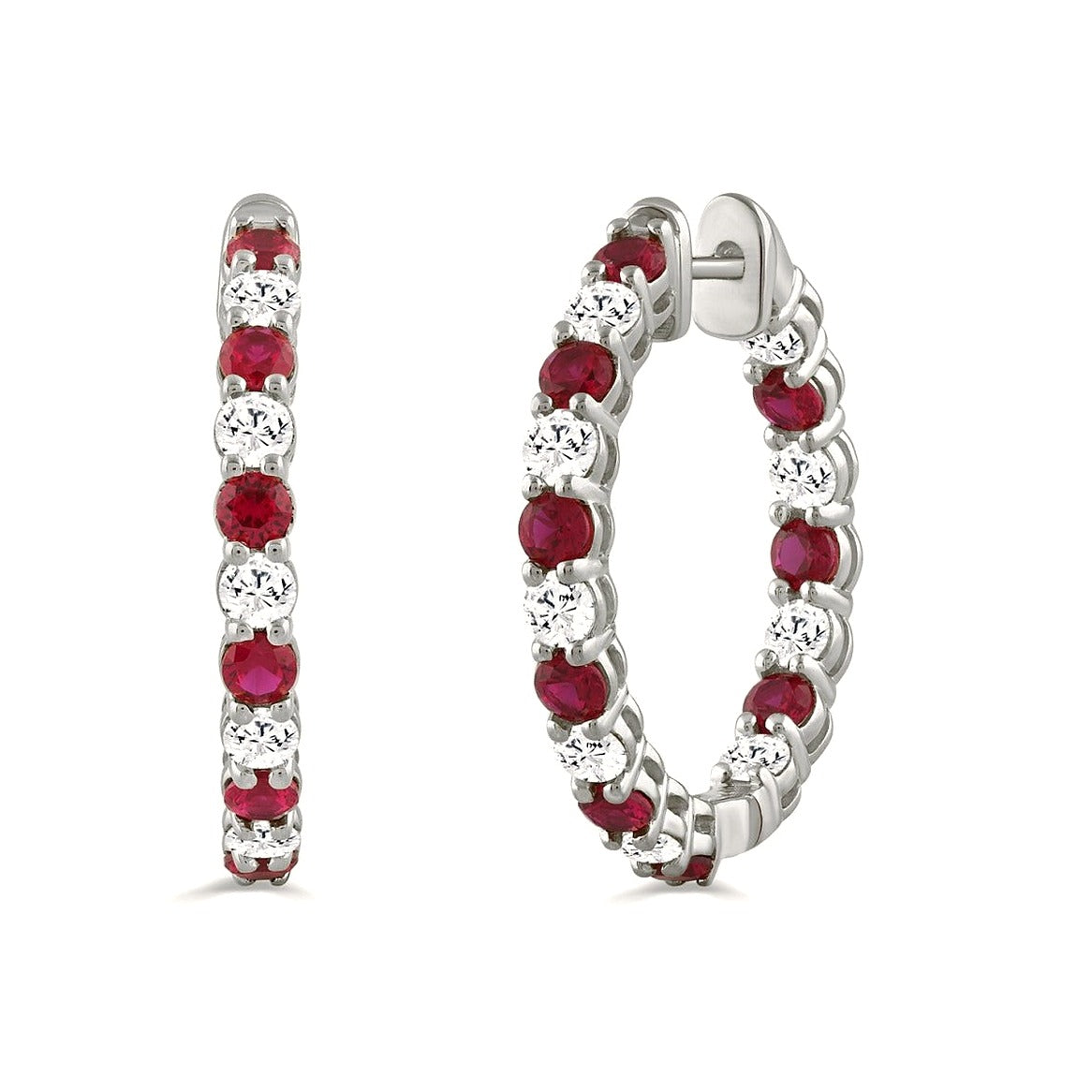 Diamond Ring & Ruby in White Gold | Diavlia