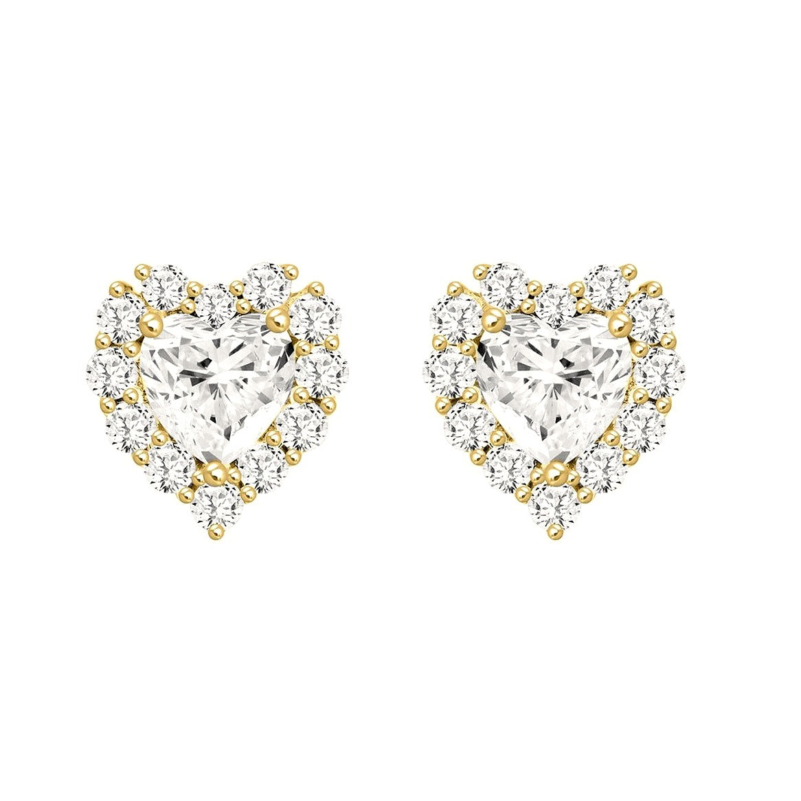 Heart Earrings in Yellow Gold | Diavlia