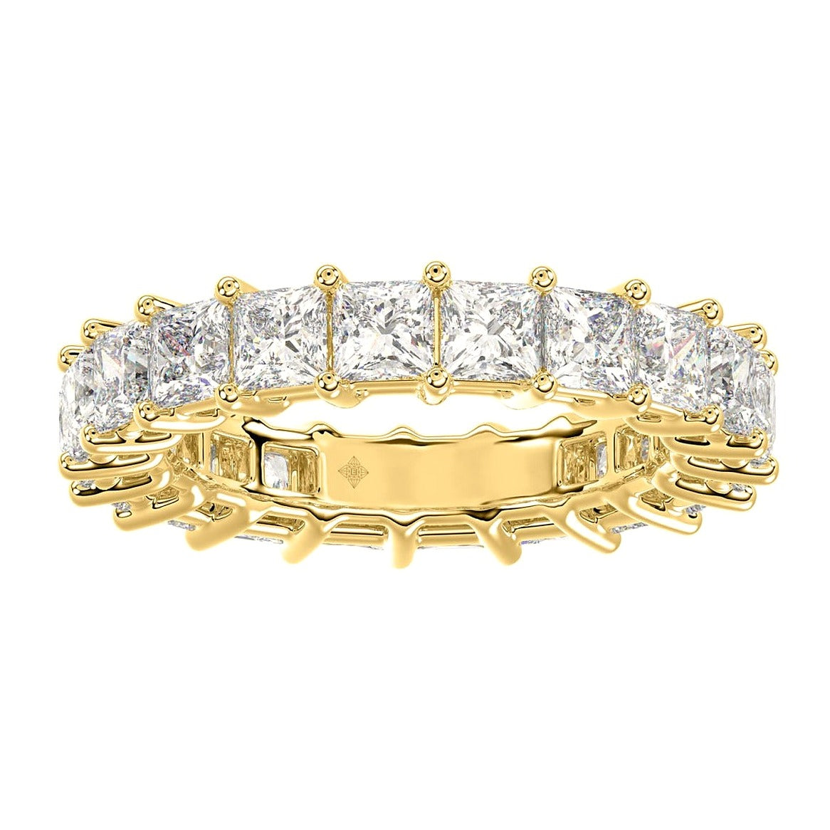 Princess Eternity Band in Yellow Gold (Princess Cut) | Diavlia