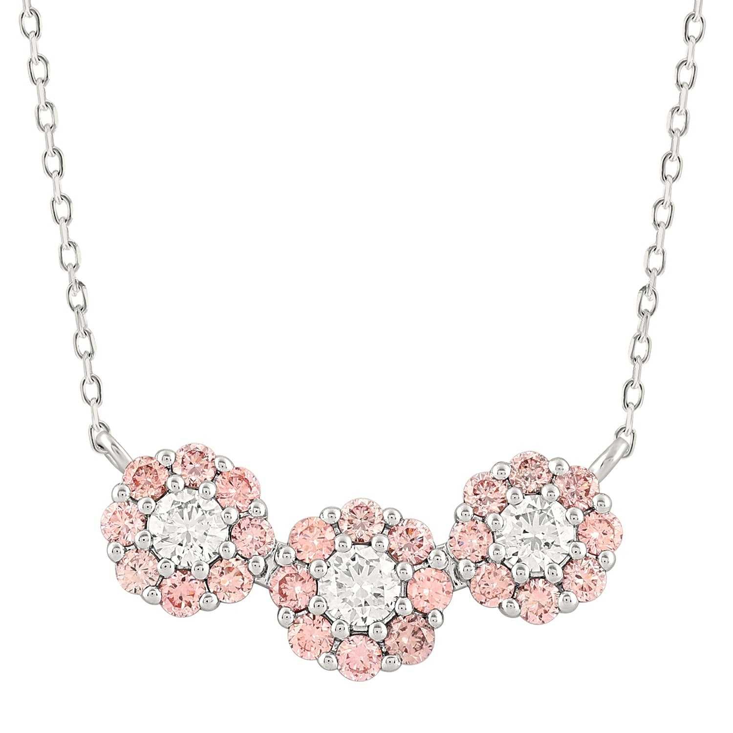 Blush Necklace in White Gold (Round Cut) | Diavlia