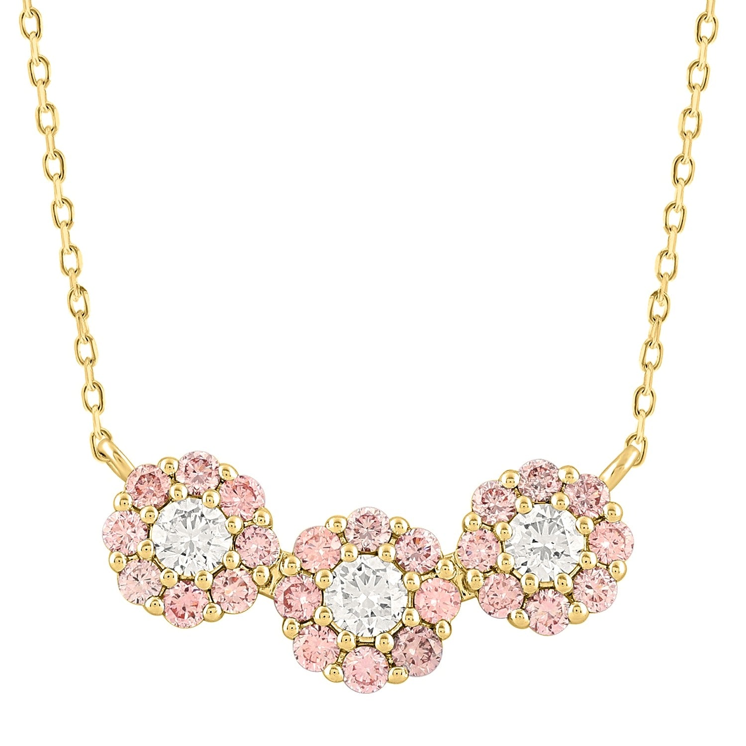Blush Necklace in Yellow Gold (Round Cut) | Diavlia