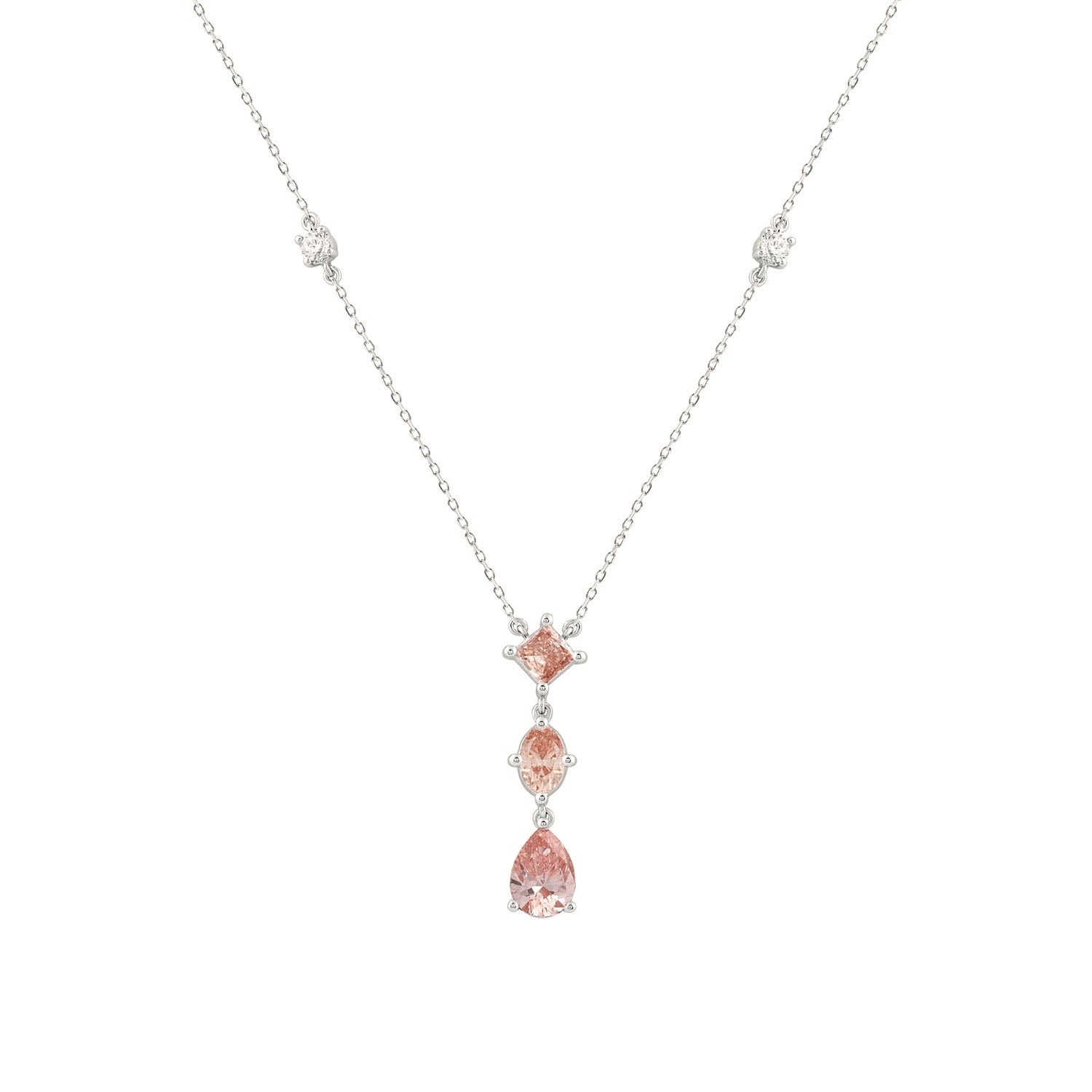 Pink Oval Blush Necklace | Diavlia