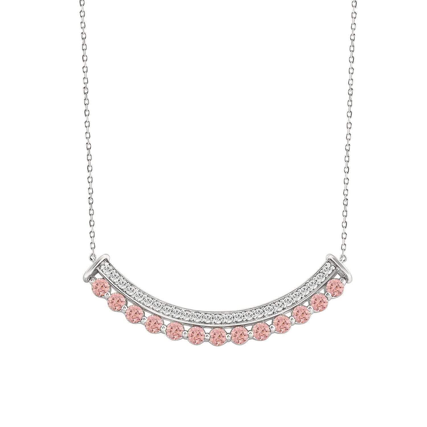 Blush Necklace in White Gold (Round Cut) | Diavlia