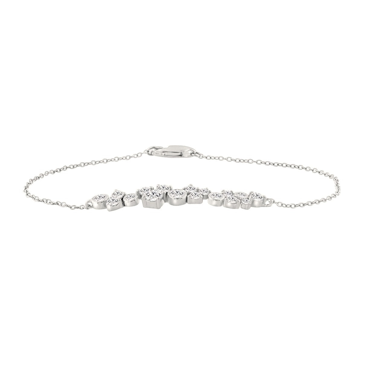 Elegance 1.00Ct White Gold 14K Round Lab-Grown Diamond Fashion Bracelet - View 2 | Diavlia