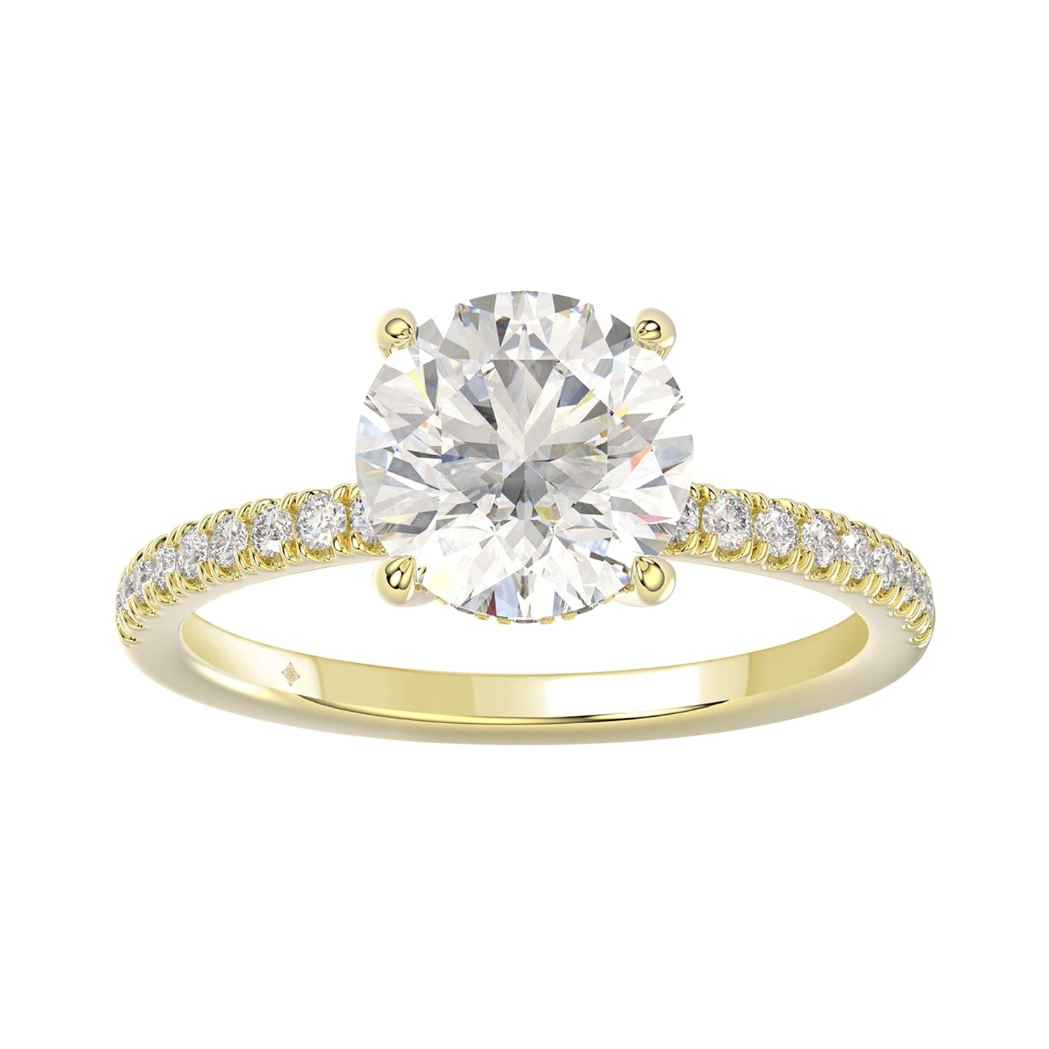 Diamond Ring in Yellow Gold (Round Cut) | Diavlia
