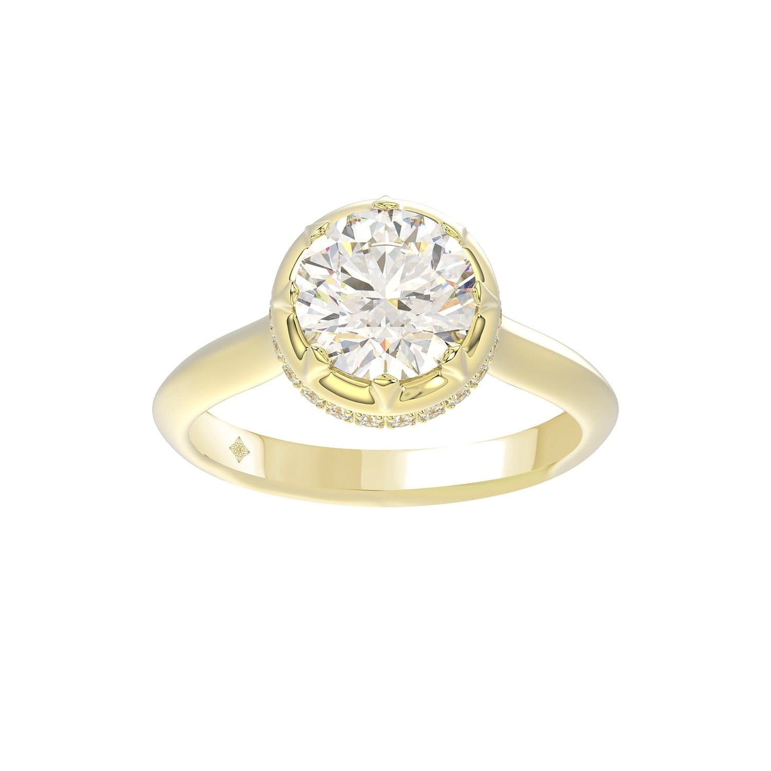 Diamond Ring in Yellow Gold (Round Cut) | Diavlia