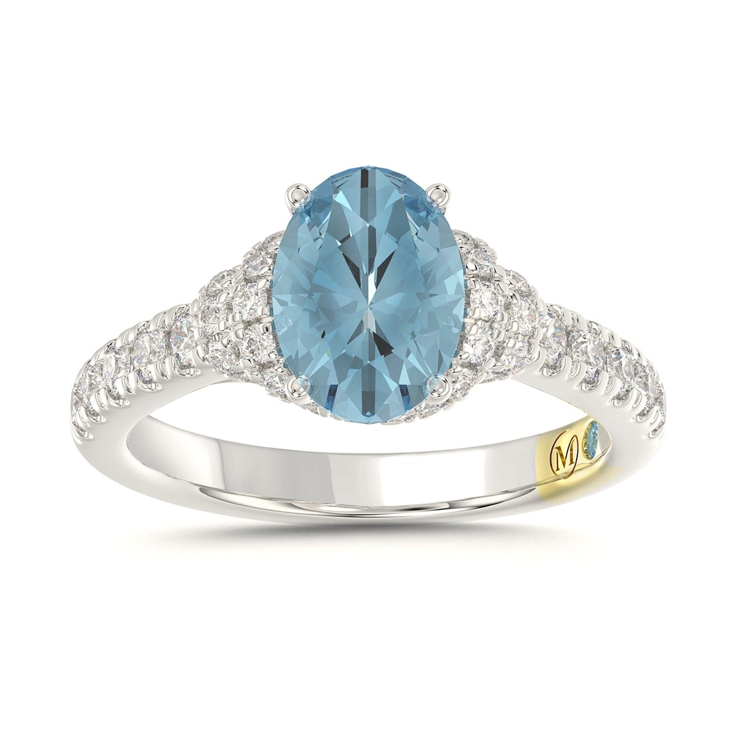 Blue Oval Ring in White Gold | Diavlia