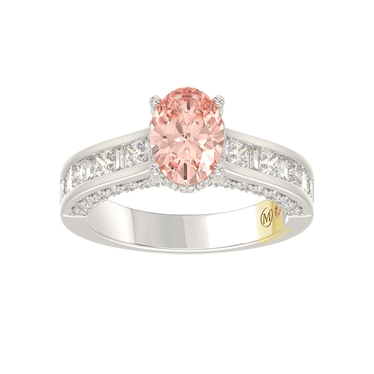 Diamond Ring in White Gold Style B (Oval Cut) | Diavlia