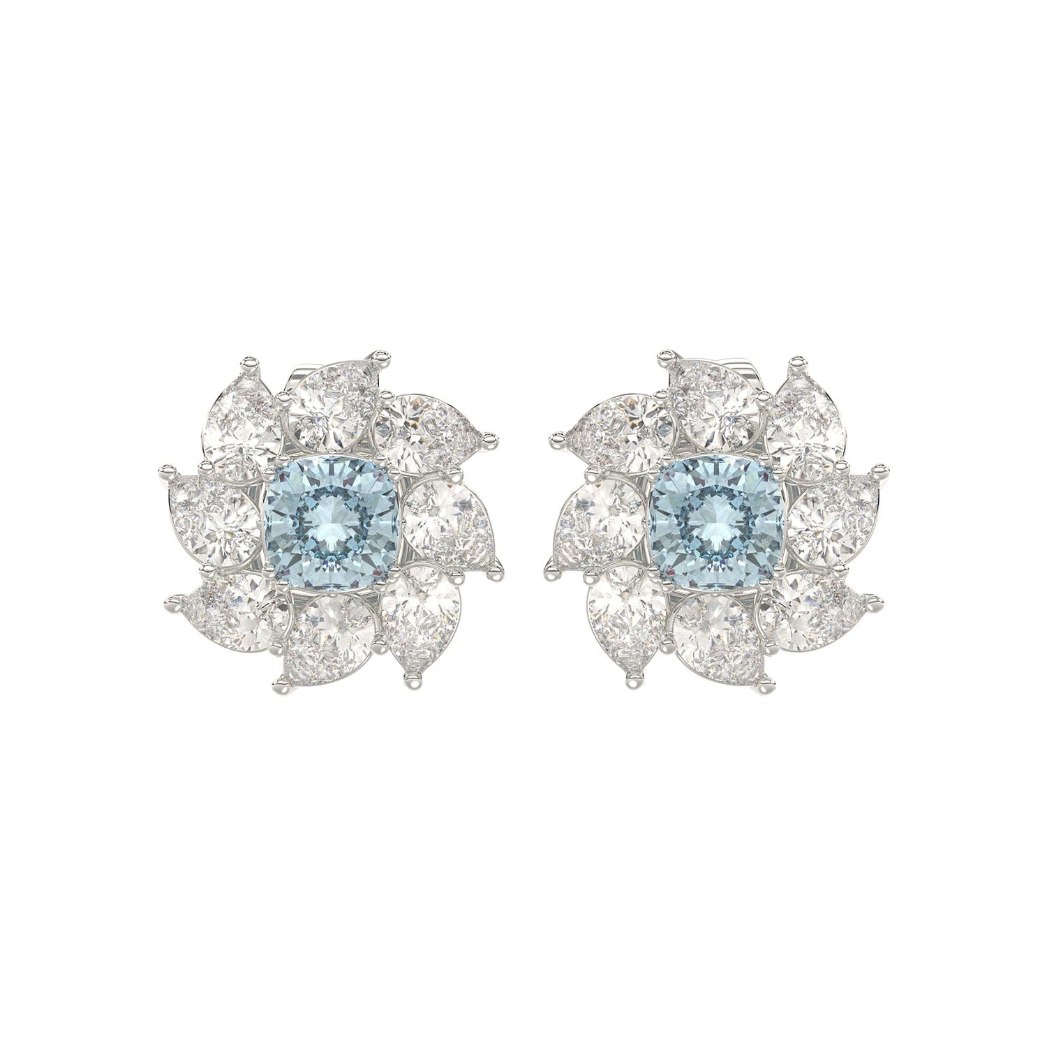 Blue Pear Earrings in White Gold | Diavlia