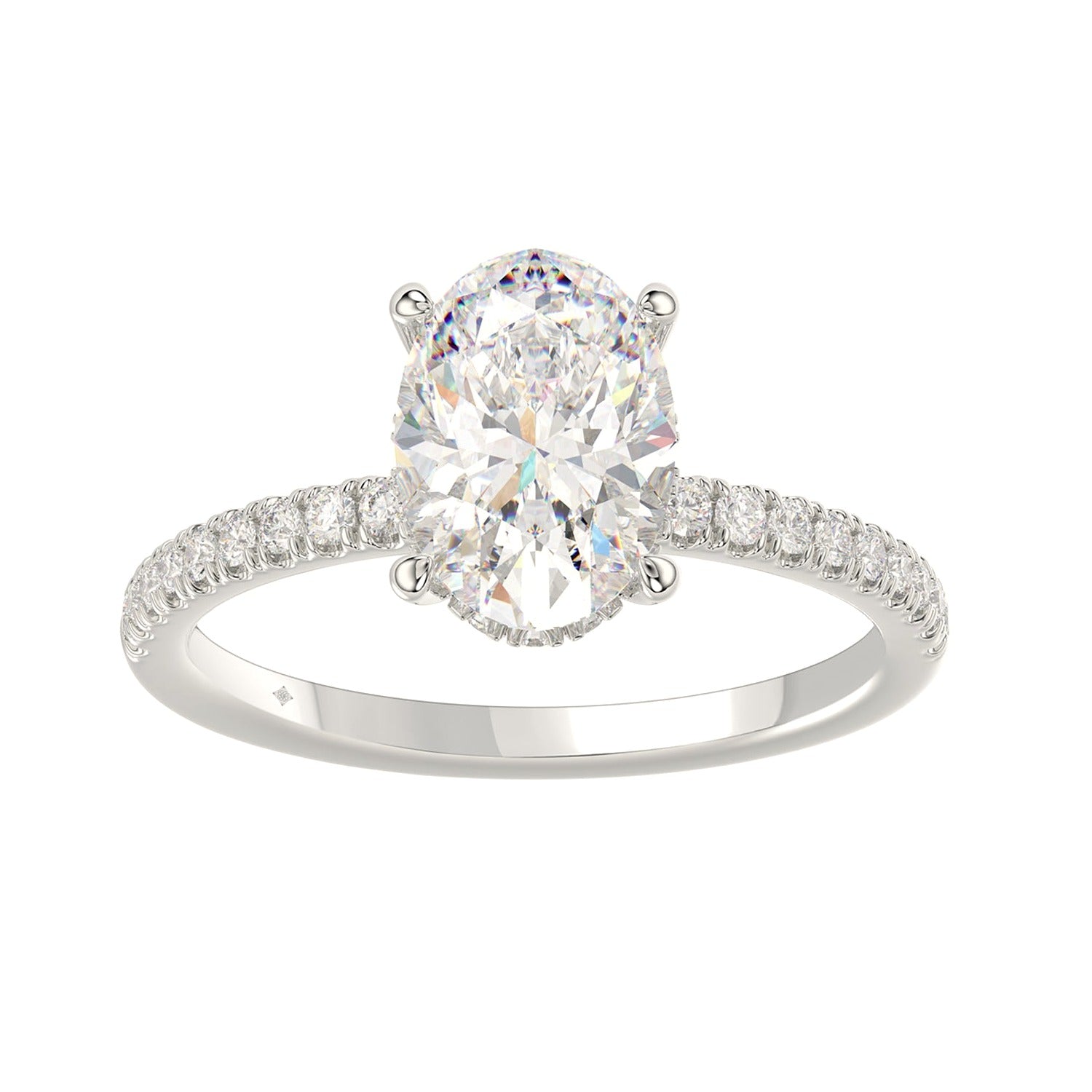 Oval Ring in White Gold (Oval Cut) | Diavlia