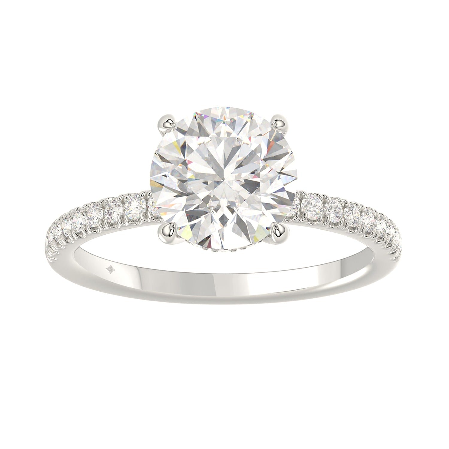 Diamond Ring in White Gold (Round Cut) | Diavlia