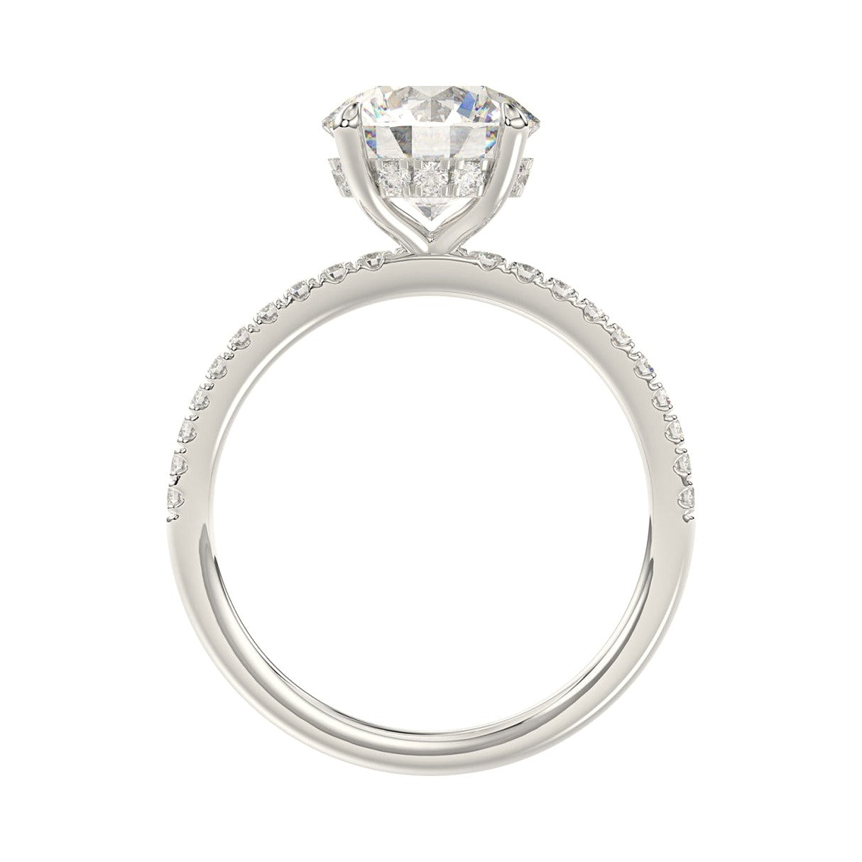 14K White Gold 2 1/4Ct Round Lab-Grown Diamond Ladies Ring - View 2 | Diavlia