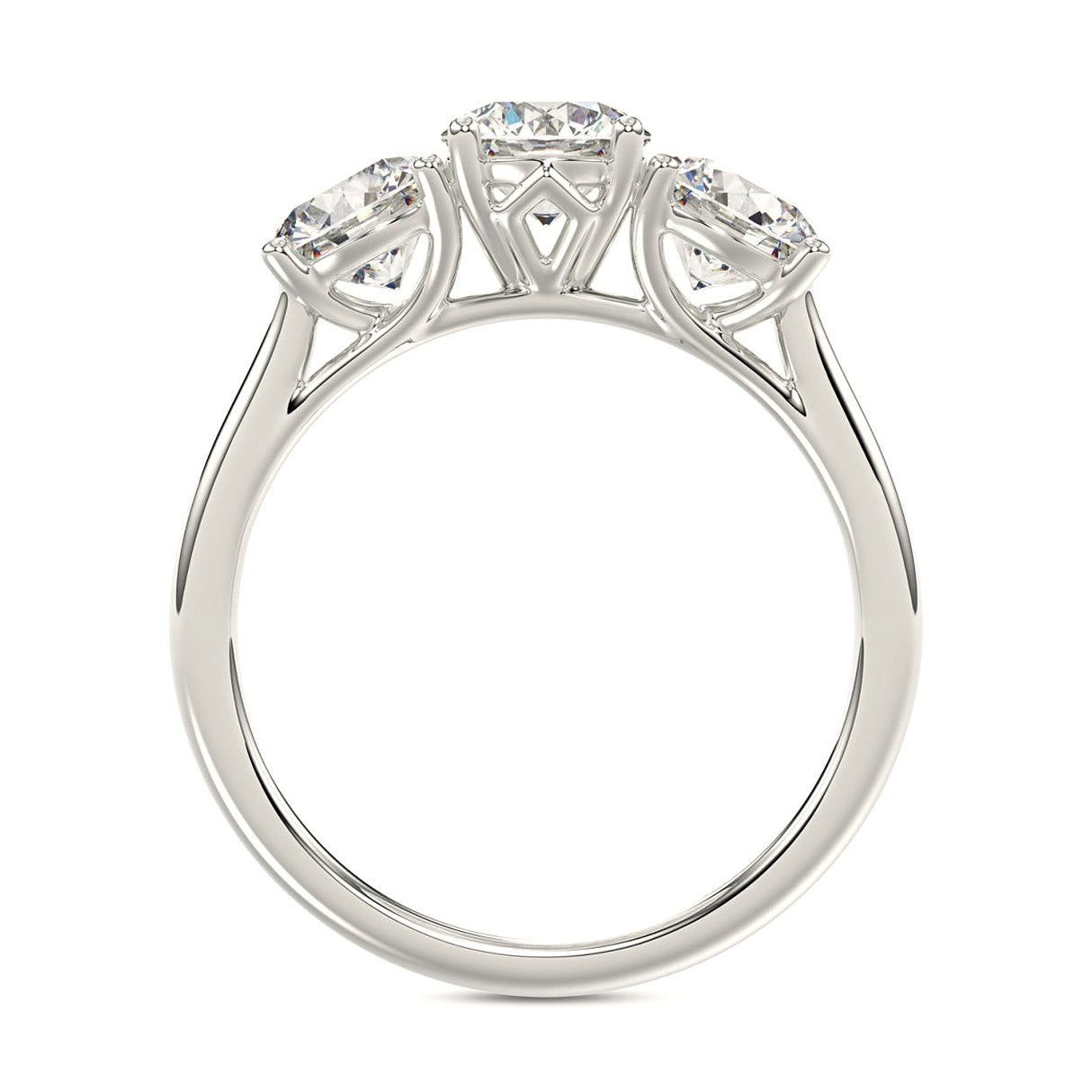 14K White Gold 2 1/3Ct Round Lab-Grown Diamond Ladies Ring - View 2 | Diavlia