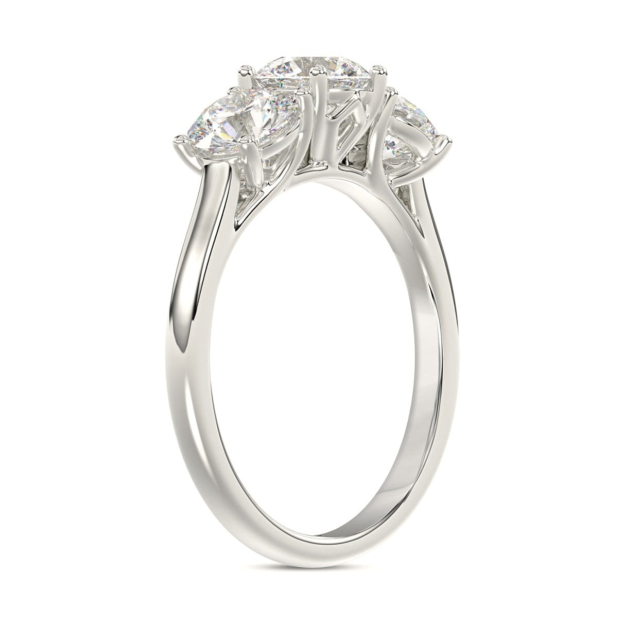 14K White Gold 2 1/3Ct Round Lab-Grown Diamond Ladies Ring - View 3 | Diavlia