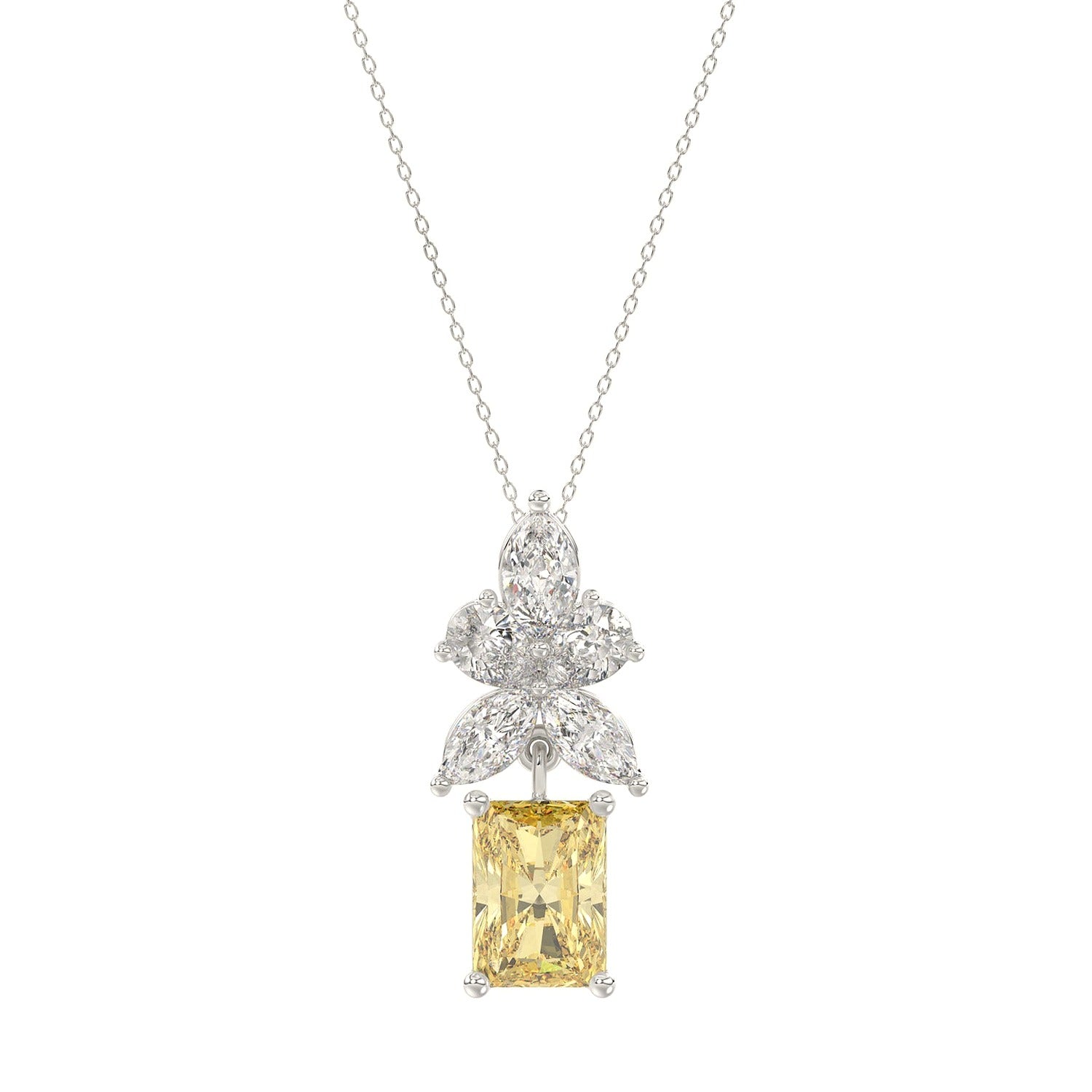 Pear Pendant Marquise in White Gold | Diavlia