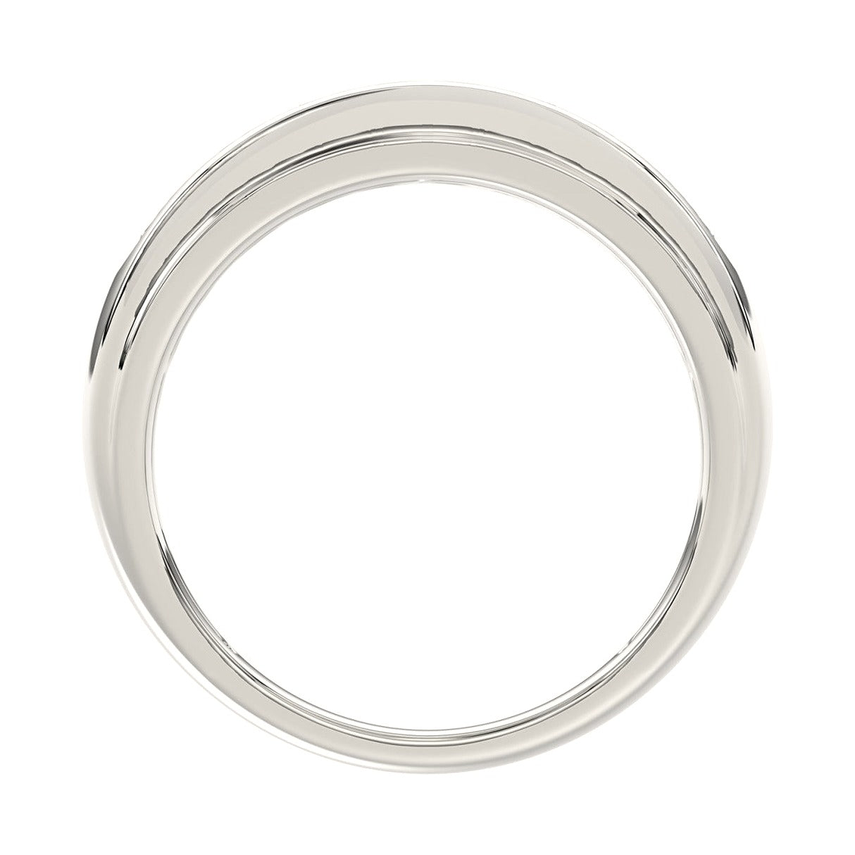 14K White Gold 1.00Ct Round Lab-Grown Diamond Men'S Band - View 2 | Diavlia