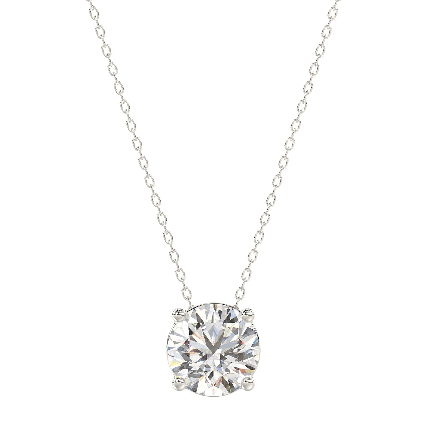 Solitaire Pendant in White Gold | Diavlia