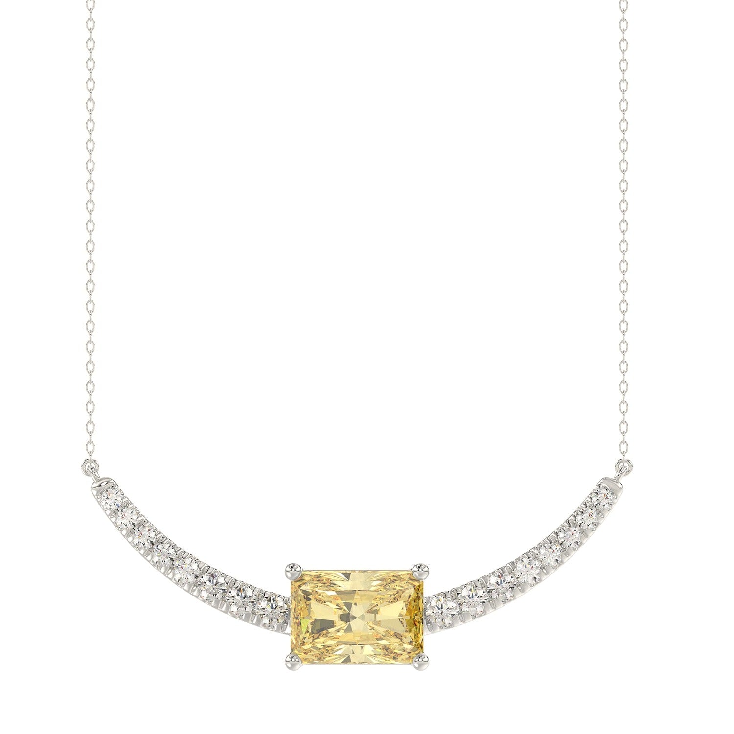 Radiant Necklace in White Gold | Diavlia
