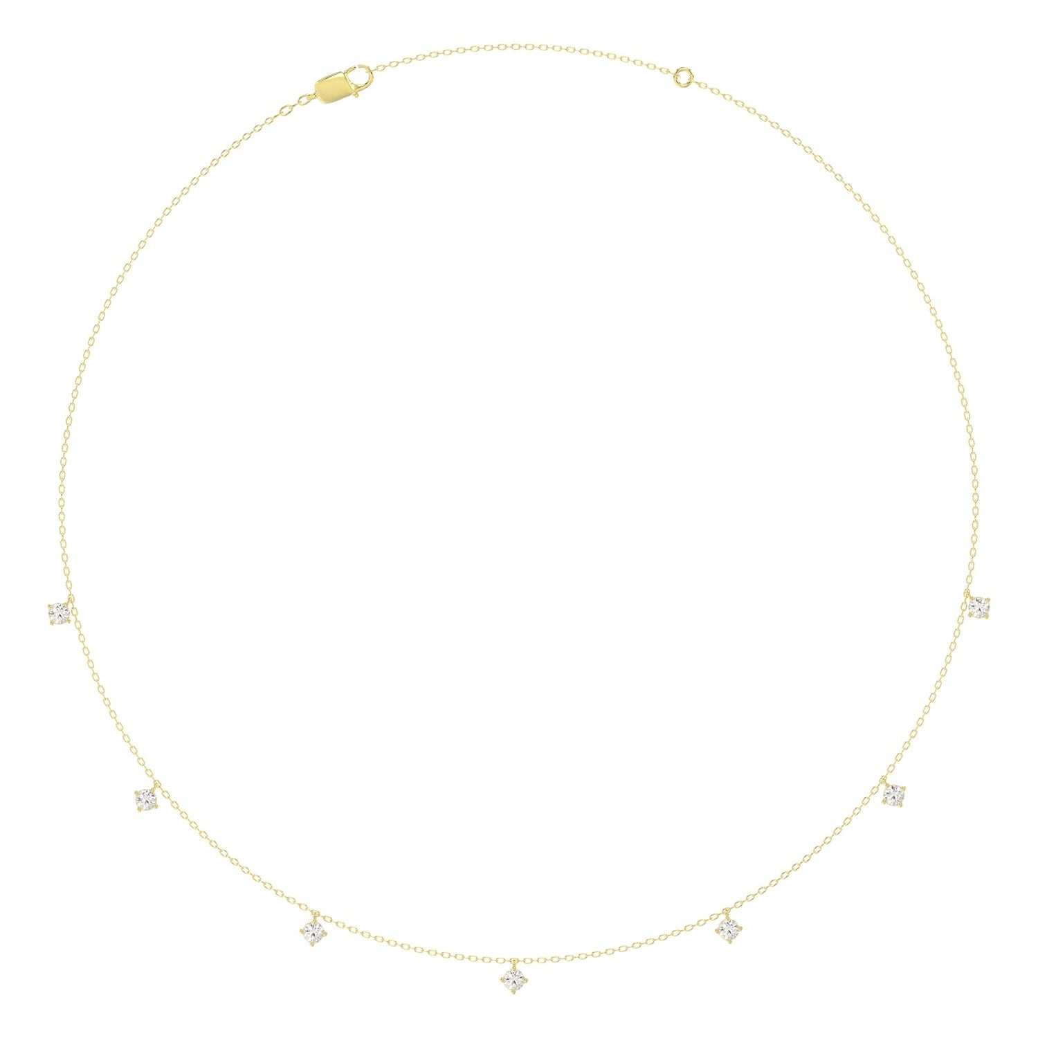 Diamond Necklace in Yellow Gold Style B (Round Cut) | Diavlia