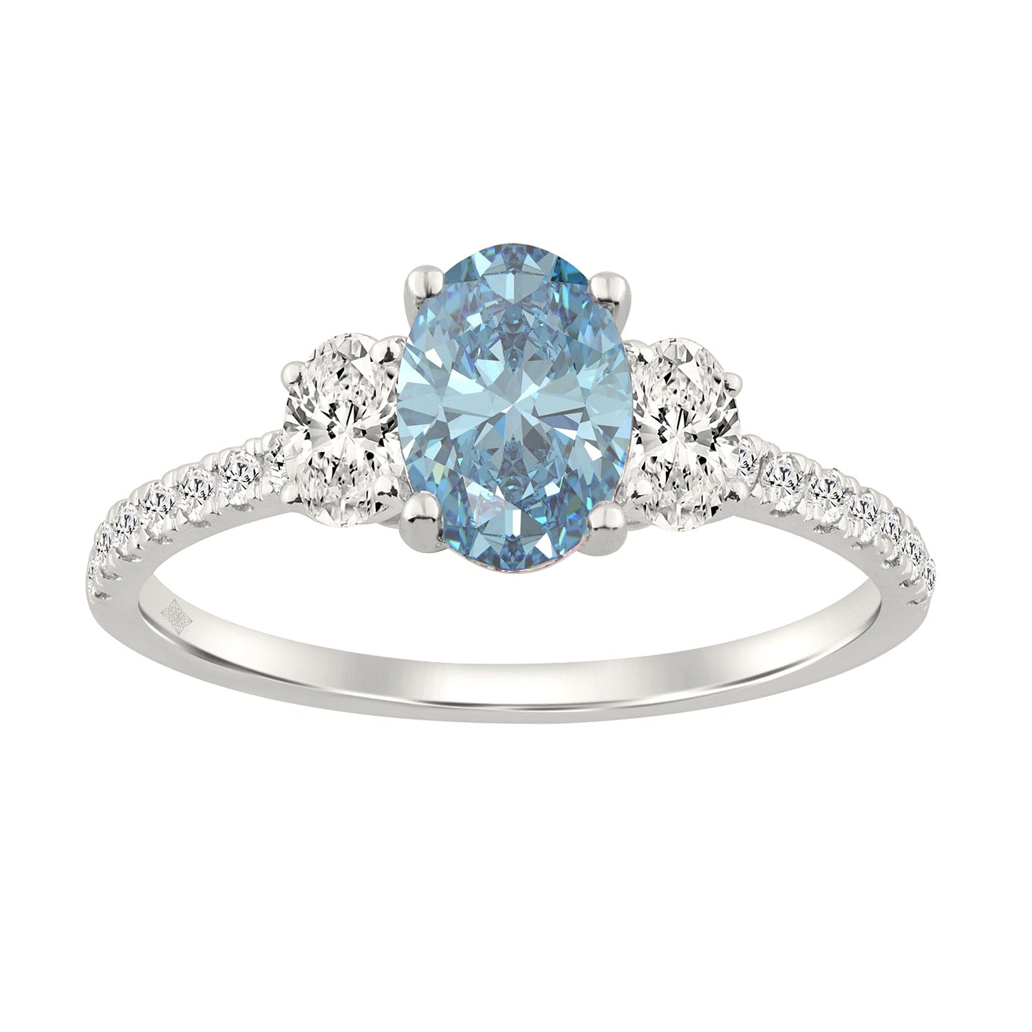 Oval Halo Elegance Ring in White Gold | Diavlia