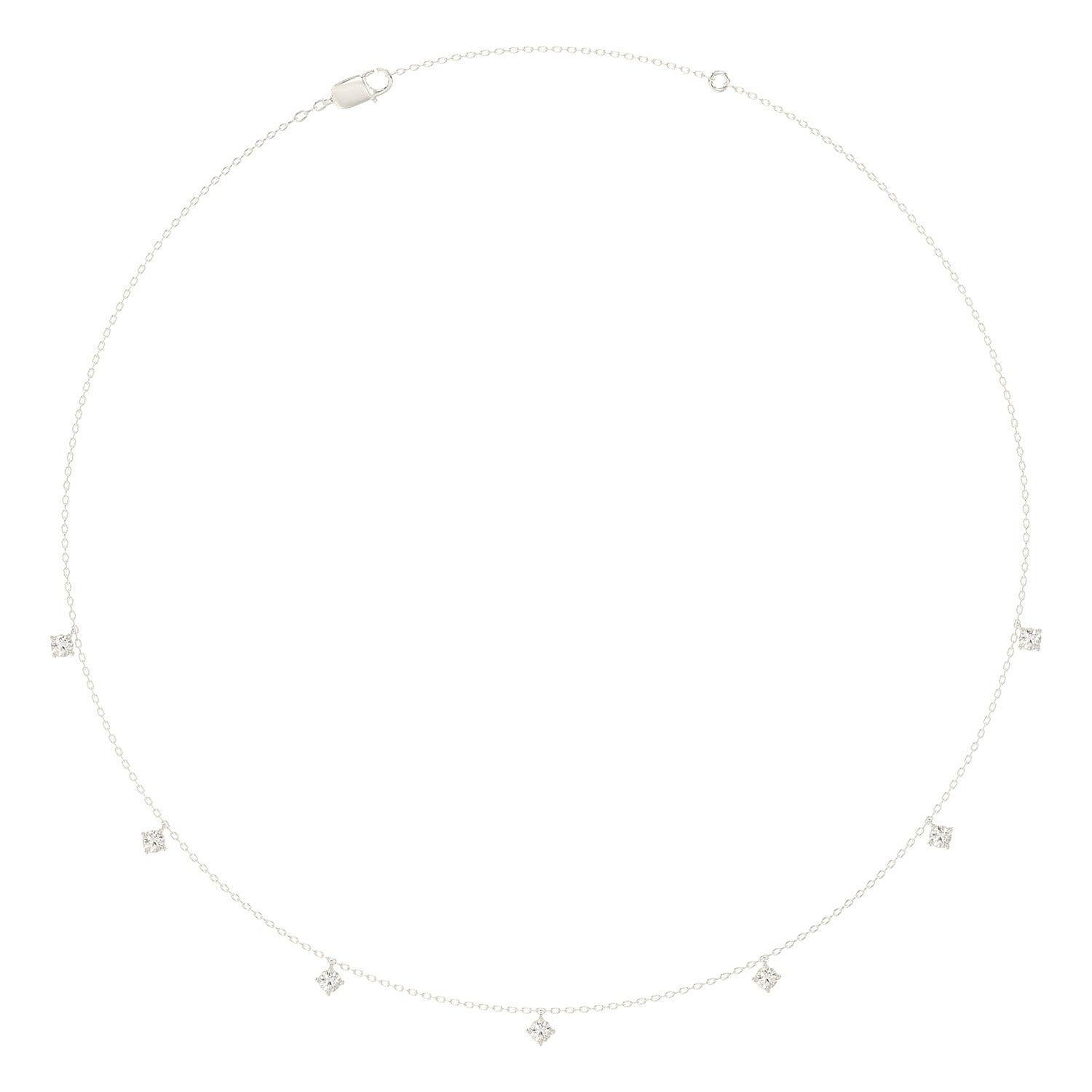 Diamond Necklace in White Gold Style C (Round Cut) | Diavlia